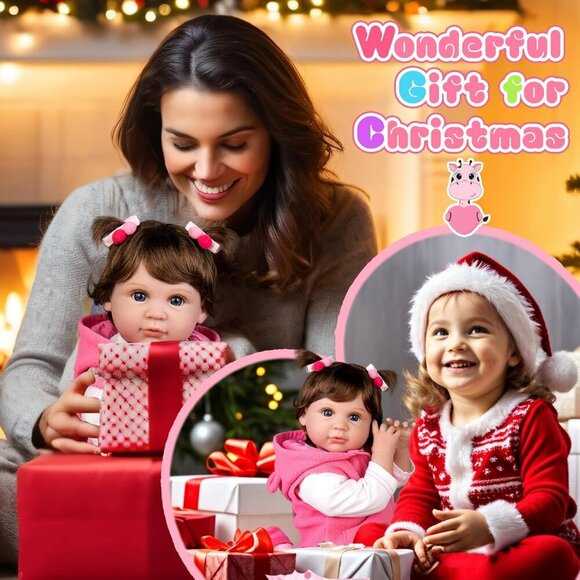 🆕22Inch Soft Cloth Body Newborn Baby Poseable Limbs Deer Reborn Baby Girl - Picture 7 of 11